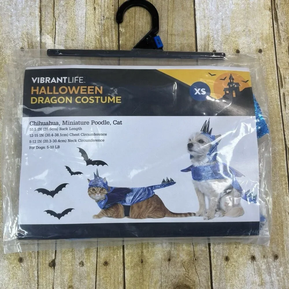 Vibrant Life Halloween Dog Cat Costume Dragon Size XS New In Package Pet Sparkly